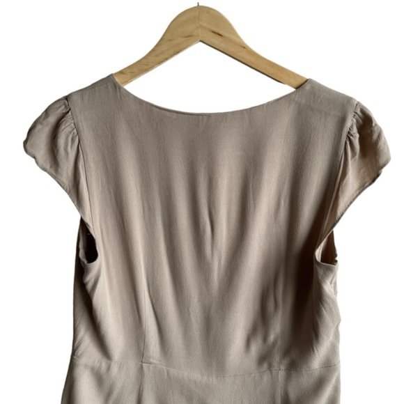 Wilfred Capulet Dress Size Large Olive Beige Buttons Danity - Picture 9 of 12